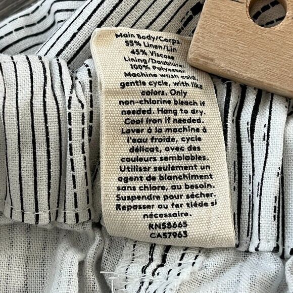 OPEN EDIT Relaxed Fit Linen Blend Pants Size Small Striped Tailored Trousers - Picture 15 of 16